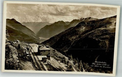 7710 Alp Grüm Foto AK Bahnhof Berninabahn