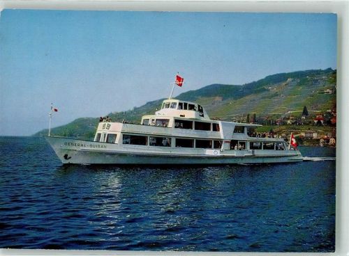 Motorschiff General Guisan auf dem Genfersee Fotograf Izard Binnenschiff Foto AK