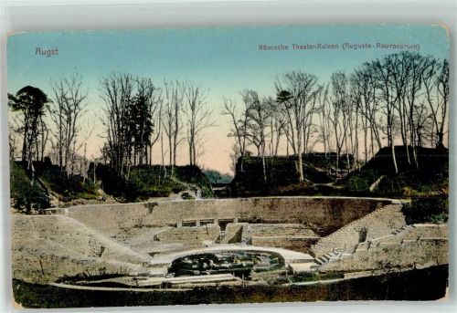 4302 Augst BL Foto AK Denkmal Römische Theater Ruinen