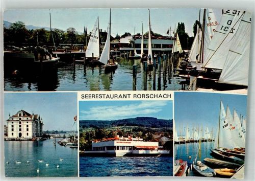 9400 Rorschach 1972 Foto AK Gasthaus See-Restaurant Hafen