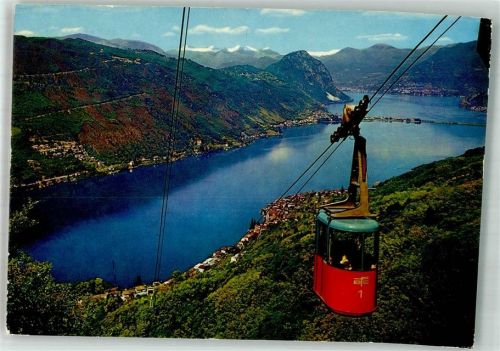 6900 Lugano 1973 Foto AK Seilbahn Brusino-Serpiano