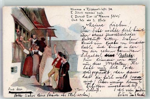 1900 Künstlerkarte sign. Tobler V. Appenzeller Postkarten No. 135/6
