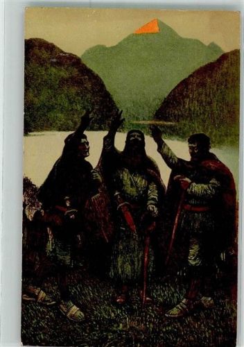 1922 Künstlerkarte Drei Männer beim Rütlischwur