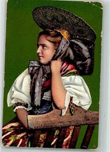 9205 Waldkirch 1913 Gebrauchsspuren Tracht Mädchen