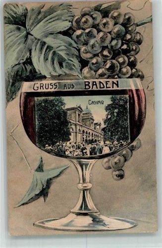 5400 Baden 1907 Foto AK Wein Gasthaus Casino