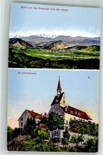 St Chrischona Foto AK Rheintal Alpen Kirche