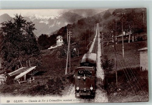1823 Glion Foto AK Bergbahn