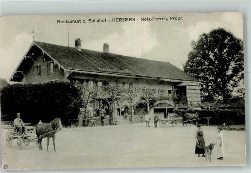 3210 Kerzers Foto AK Gasthaus zum Bahnhof