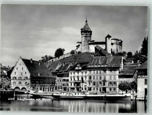 8200 Schaffhausen Sciaffusa 1966 Foto AK Schloss Munot Dampfer Schaffhausen