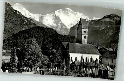 3800 Unterseen Foto AK Kirche Mönch Jungfrau
