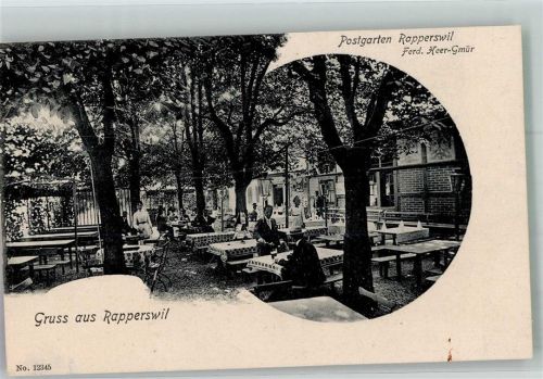 8640 Rapperswil SG 1905 Foto AK Gasthaus Postgarten