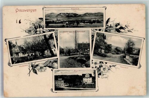 6022 Grosswangen 1908 Foto AK Obermühle Breiten Innerdorf