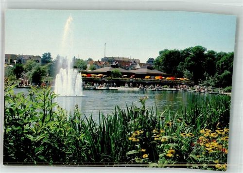 4142 Münchenstein Foto AK Gasthaus Stiftung im Grünen Albansee
