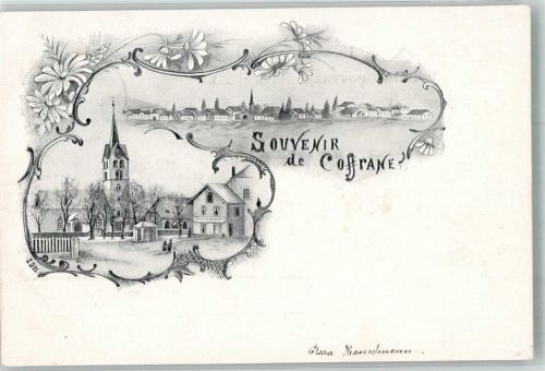 2207 Coffrane 1900 Lithographie Kirche