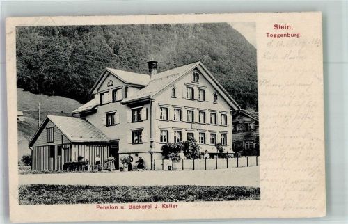 9655 Stein SG 1915 Foto AK Pension und Bäckerei Keller Toggenburg