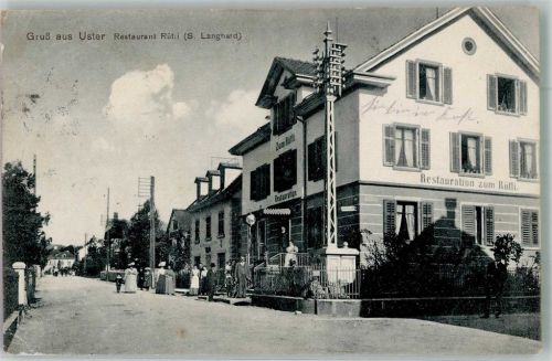 8610 Uster 1912 Foto AK Gasthaus zum Rütli