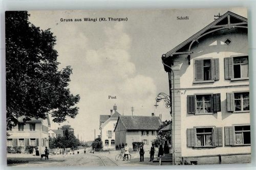9545 Wängi 1914 Foto AK Postamt Gasthaus Schäfli