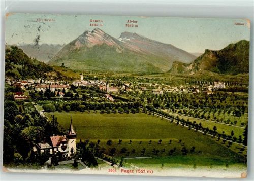 7310 Bad Ragaz 1913 Foto AK Bahnpost Zug 148