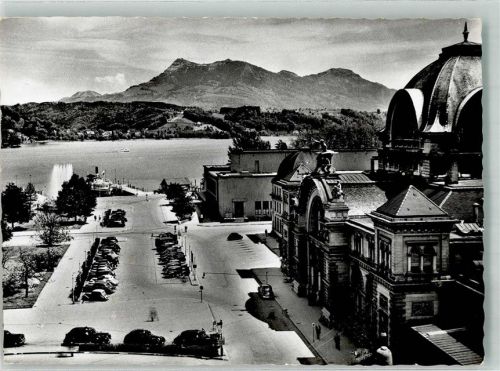 6000 Luzern Lucerne Foto AK Auto Bahnhofsplatz