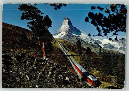3920 Zermatt 1971 Foto AK Bergbahn Gornergratbahn Matterhorn