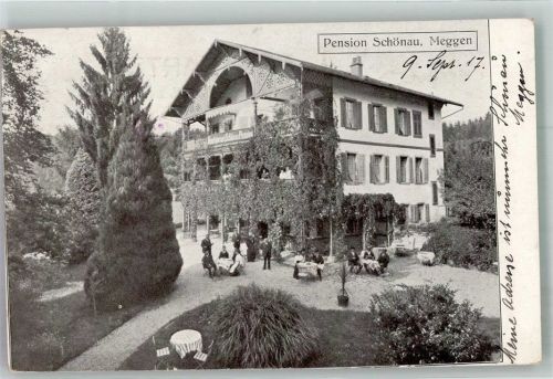 6045 Meggen 1917 Foto AK Pension Schönau