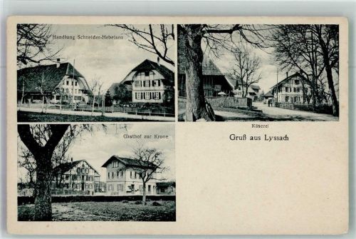 3421 Lyssach Foto AK Handlung Gasthaus zur Krone Käserei