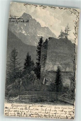 1659 Rougemont 1906 Foto AK Burg Ruine Vanel