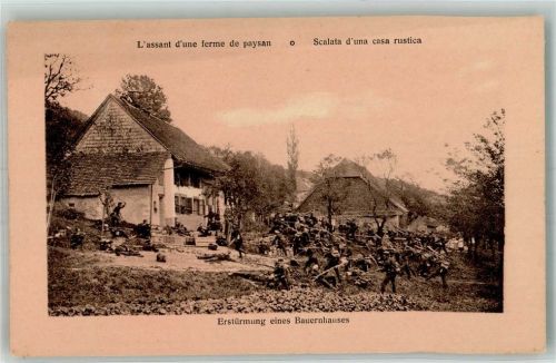 Erstürmung eines Bauernhauses Grenzbesetzung 1914 Militär Schweiz