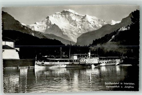 Interlaken Dampfschiff Beatus Binnenschiff Foto AK