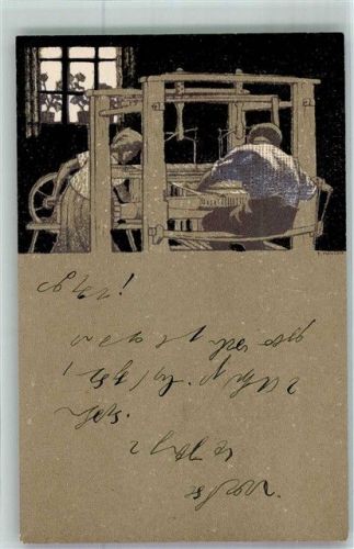 8000 Zürich 1909 Künstlersteindruck Ausstellung Schweizer Heim-Arbeit Webstuhl Los