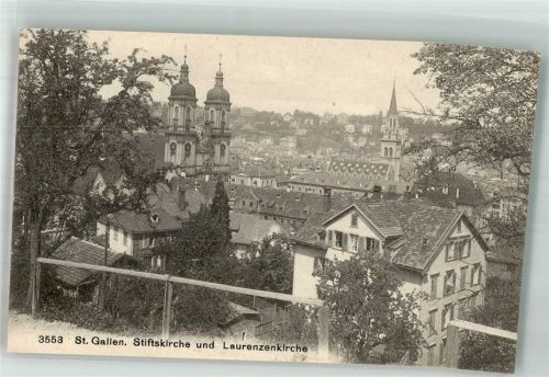 9000 St. Gallen S. Gallo Foto AK Stifts- Kirche Laurenz- Kirche
