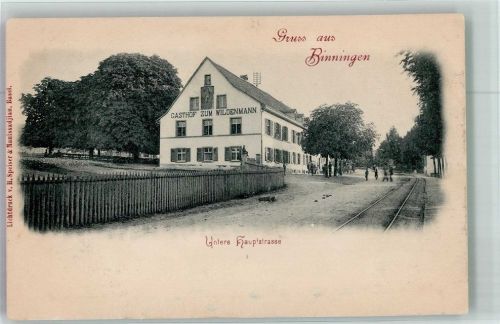 4102 Binningen Foto AK Gasthaus zum wilden Mann Hauptstrasse