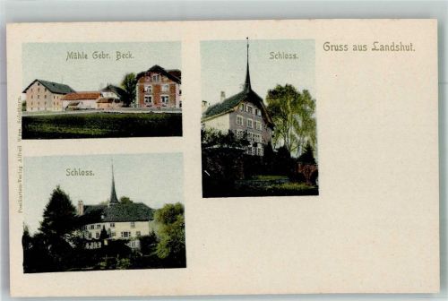 3427 Utzenstorf Landshut Foto AK Mühle Schloss