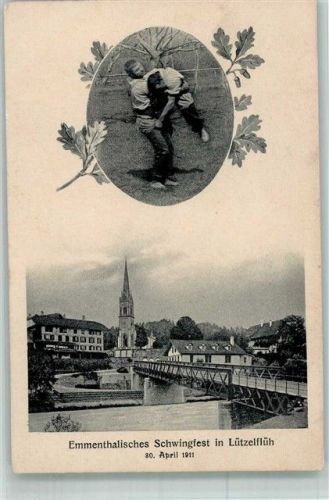 3432 Lützelflüh Foto AK Schwingfest 1911