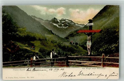6072 Sachseln Foto AK Flüeli-Ranft Am Weg nach Melchthal Kreuz