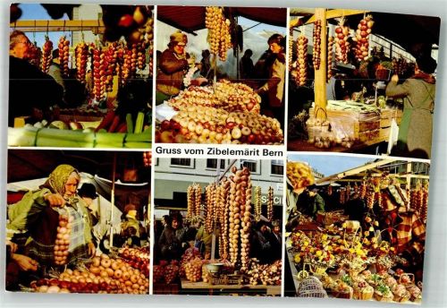 3000 Bern Berne Foto AK Marktszene Zwiebelmarkt