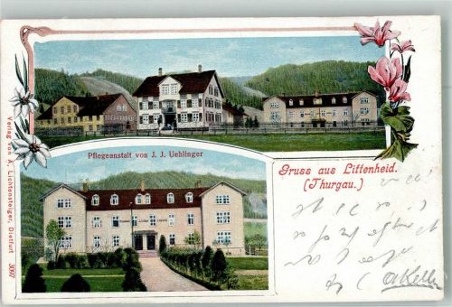 9573 Littenheid 1907 Foto AK Krankenhaus Pflegeanstalt Feldpost Militärdienst Kaserne St. Gallen