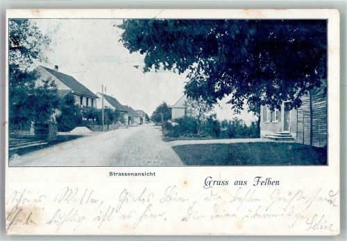 8552 Felben-Wellhausen Felben 1905 Gebrauchsspuren Straßen-Ansicht beschnitten