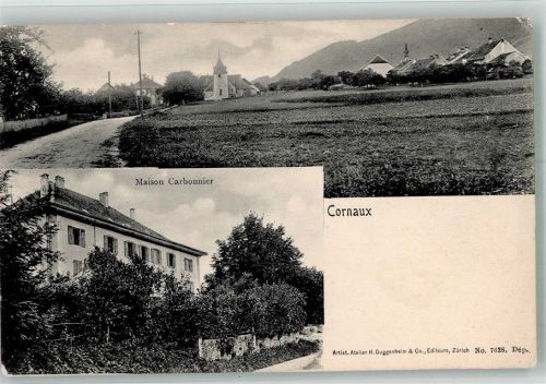 2087 Cornaux NE Foto AK Pension Maison Carbonnier Kirche