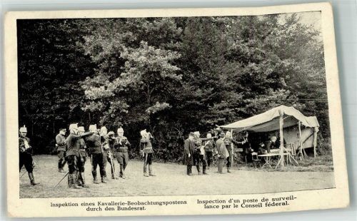 WK I Grenzbesetzung 1914 Inspektion Kavallerie Beobachtungsposten Verlag Essig Nr. 26 Militär Schweiz