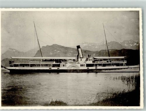 Luzern Lucerne Raddampfer Stadt Luzern Binnenschiff Foto AK