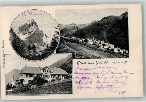 7545 Guarda 1907 Gebrauchsspuren Hotel Meisser