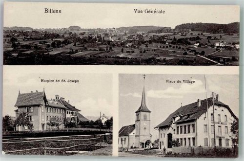 1681 Billens Foto AK Hospiz de St. Joseph Kirche Place du village
