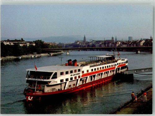 Basel Bâle M.S. Jan Elshout Anlegeplatz St. Johann Binnenschiff Foto AK