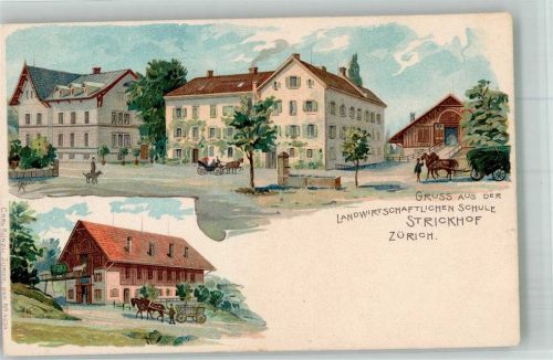 8000 Zürich Lithographie Landwirtschaftliche Schule Stirckhof