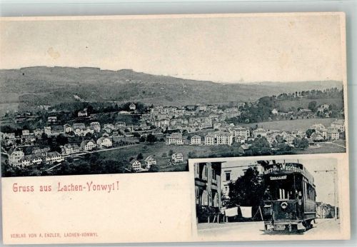 9428 Lachen Foto AK Straßenbahn Vonwil