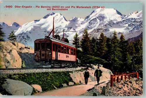 S. Bernardino Ospizio Foto AK Bergbahn Berninabahn