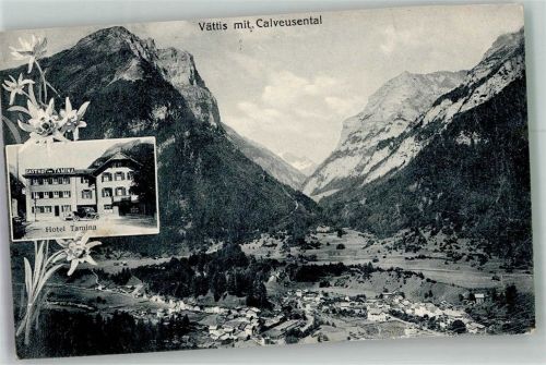 7315 Vättis 1924 Foto AK Hotel Tamina