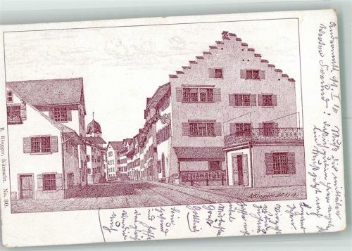 6490 Andermatt 1916 Radierung sign. Ringger, R. Feldpost 7 Poste de Campagne Ort handschriftlich