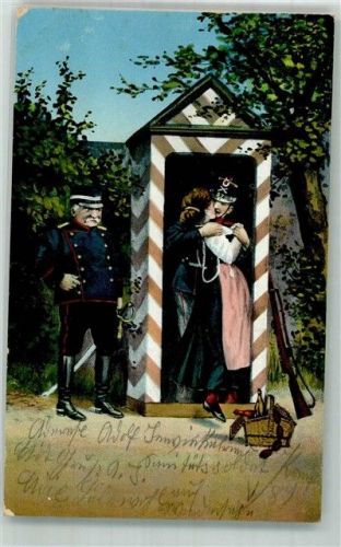 Luzern Lucerne Feldpost Kom. V/89 Wachhaus Abschied Uniform Militär Schweiz Lithographie / Künstlerkarte